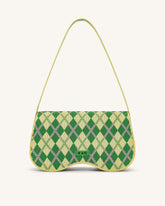 Becci Knitted Shoulder Bag - Light Yellow & Green & Pink