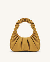 Gabbi Ruched Hobo Handbag - Beer