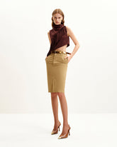 Adeline Asymmetric Fringe Sueded Top - Burgundy
