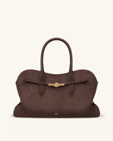 Adele Large Metal Rope Knot Tote Bag - Mocha Brown