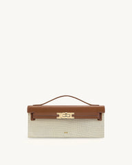 Bria Structured Top Handle Bag - Brown Canvas
