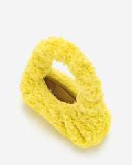 Gabbi Faux Fur Hobo Handbag - Yellow