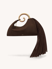 Nell Fringe Hardware Top Handle Bag - Deep Brown