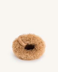 Abacus Faux Fur Mini Top Handle Bag - Yellow Brown