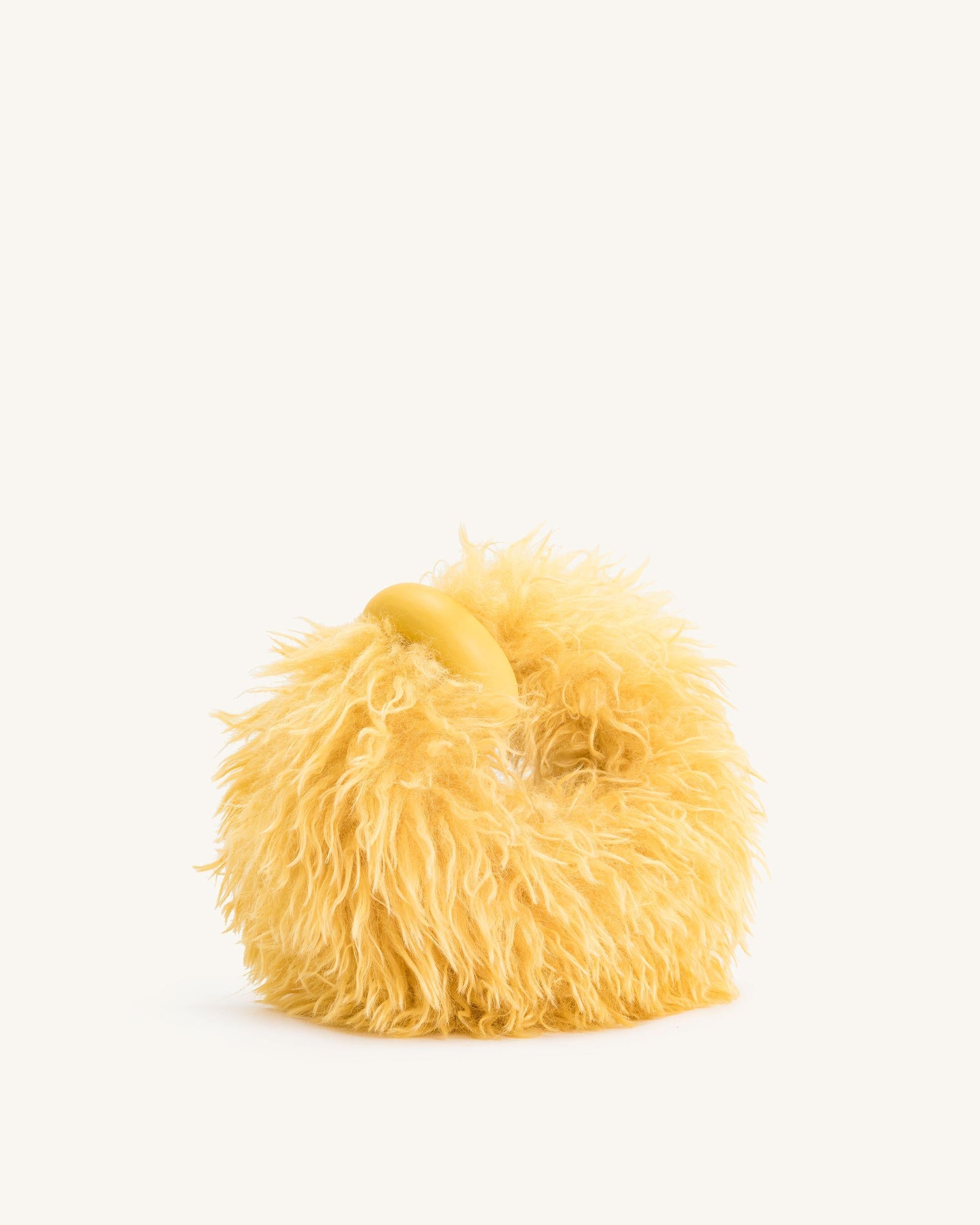 Abacus Faux Fur Mini Top Handle Bag - Yellow