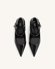 Thalina Patent Leather Pumps - Black