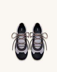 Caitlin Faux Suede Lace-up Ballerina Sneakers - Grey Mix