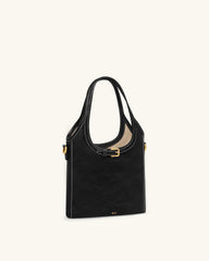 Brooke Mini Belted Embellished Top Handle Bag - Black